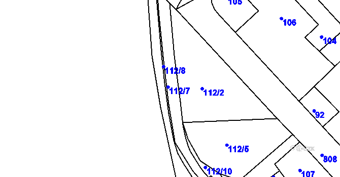 Parcela st. 112/7 v KÚ Semily, Katastrální mapa