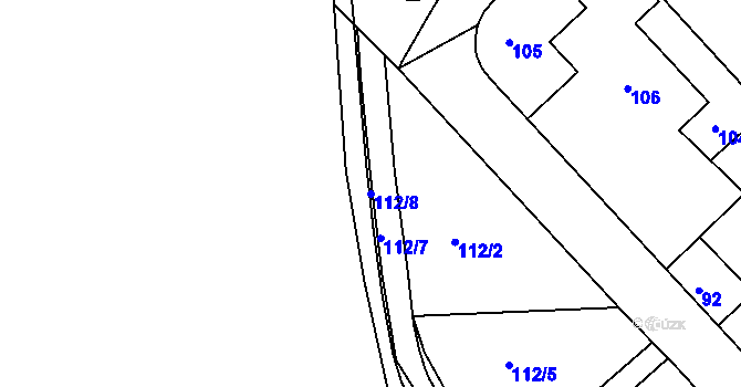 Parcela st. 112/8 v KÚ Semily, Katastrální mapa