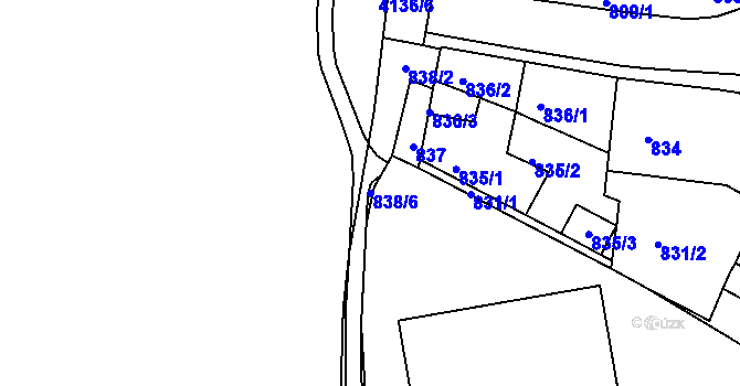 Parcela st. 838/6 v KÚ Semily, Katastrální mapa