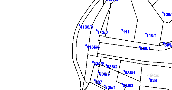 Parcela st. 4136/6 v KÚ Semily, Katastrální mapa