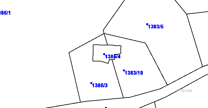 Parcela st. 1385/4 v KÚ Semily, Katastrální mapa