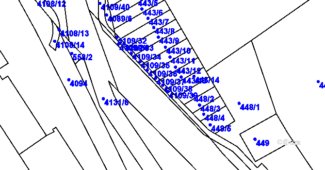 Parcela st. 4109/38 v KÚ Semily, Katastrální mapa