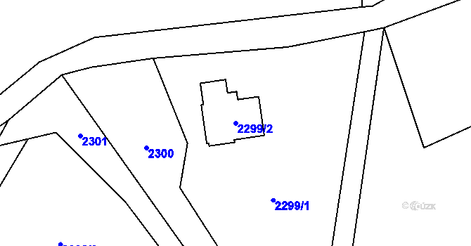 Parcela st. 2299/2 v KÚ Semily, Katastrální mapa