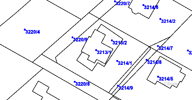 Parcela st. 3213/1 v KÚ Semily, Katastrální mapa