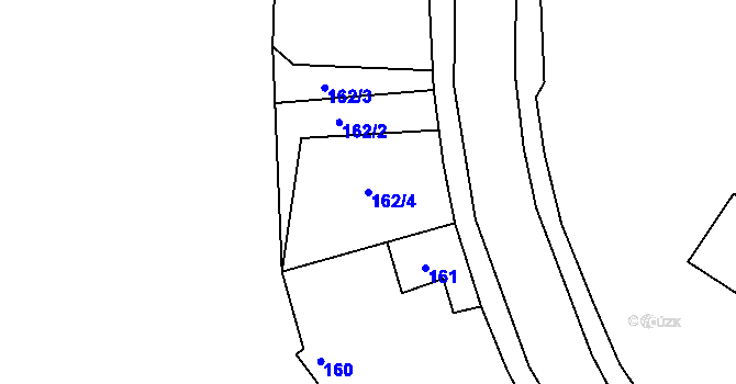Parcela st. 162/4 v KÚ Semily, Katastrální mapa