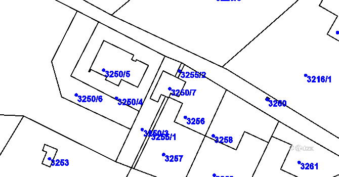 Parcela st. 3250/7 v KÚ Semily, Katastrální mapa