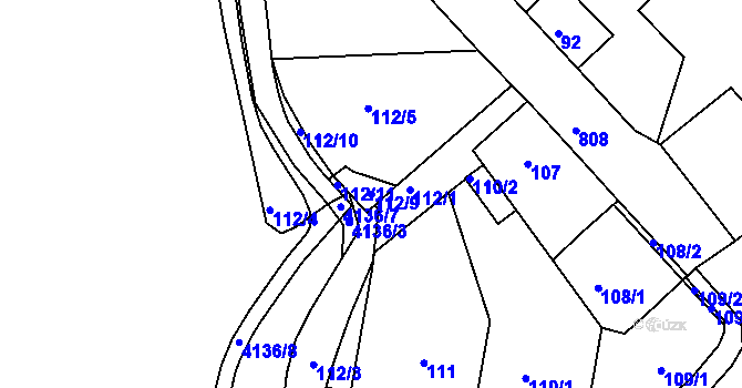 Parcela st. 112/9 v KÚ Semily, Katastrální mapa