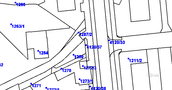 Parcela st. 4120/37 v KÚ Semily, Katastrální mapa