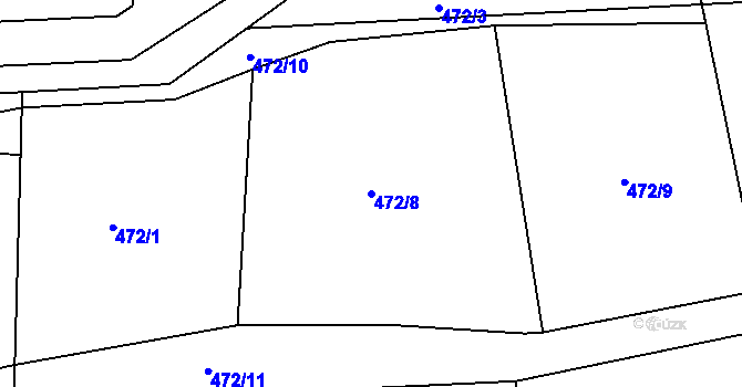 Parcela st. 472/8 v KÚ Semily, Katastrální mapa