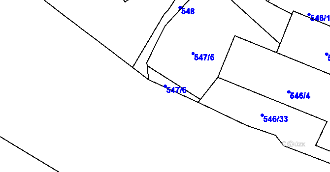 Parcela st. 547/6 v KÚ Semily, Katastrální mapa
