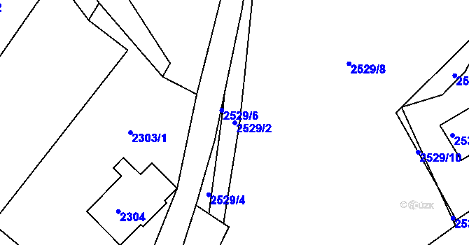 Parcela st. 2529/2 v KÚ Semily, Katastrální mapa