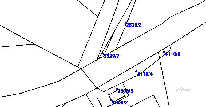 Parcela st. 2529/7 v KÚ Semily, Katastrální mapa