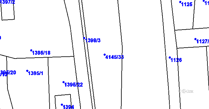 Parcela st. 4145/33 v KÚ Semily, Katastrální mapa