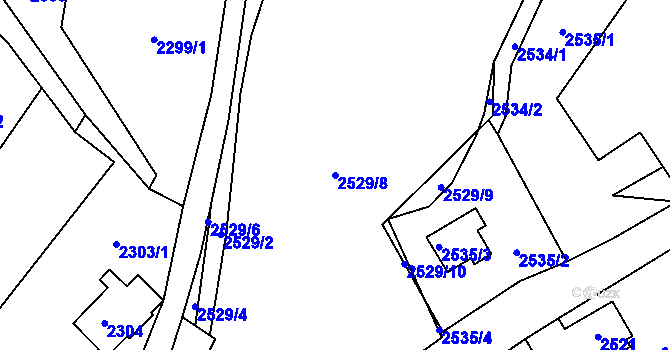 Parcela st. 2529/8 v KÚ Semily, Katastrální mapa