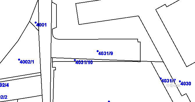 Parcela st. 4031/9 v KÚ Semily, Katastrální mapa