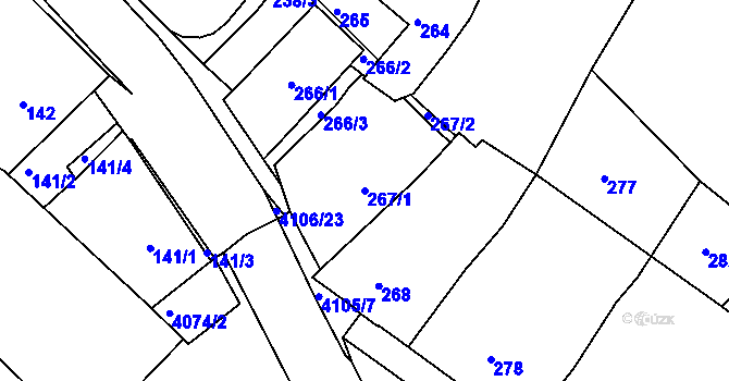 Parcela st. 267/1 v KÚ Semily, Katastrální mapa
