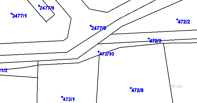 Parcela st. 472/10 v KÚ Semily, Katastrální mapa