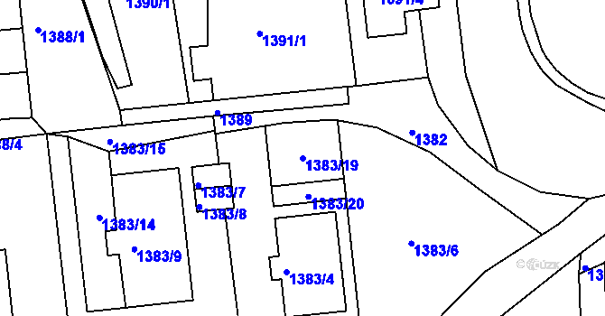 Parcela st. 1383/19 v KÚ Semily, Katastrální mapa