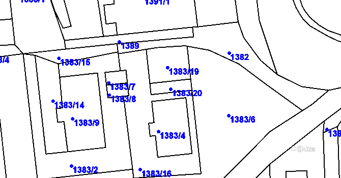 Parcela st. 1383/20 v KÚ Semily, Katastrální mapa