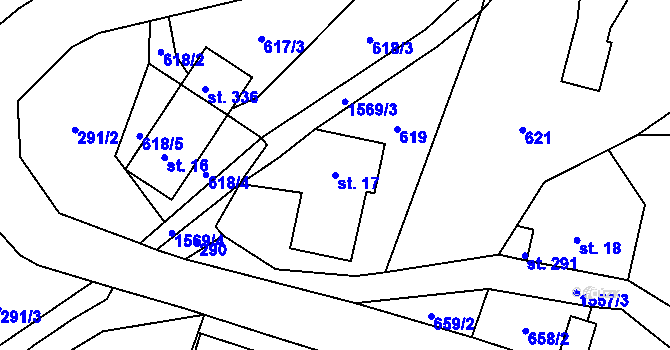 Parcela st. 17 v KÚ Bítouchov u Semil, Katastrální mapa