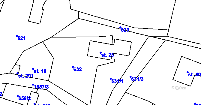 Parcela st. 23 v KÚ Bítouchov u Semil, Katastrální mapa