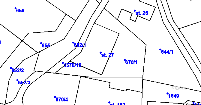 Parcela st. 27 v KÚ Bítouchov u Semil, Katastrální mapa