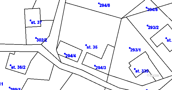 Parcela st. 35 v KÚ Bítouchov u Semil, Katastrální mapa