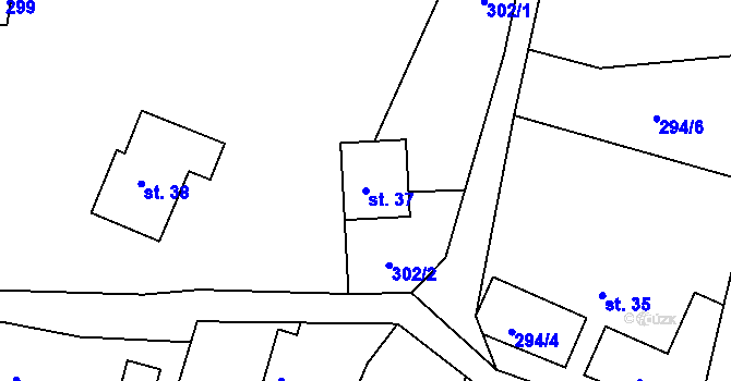 Parcela st. 37 v KÚ Bítouchov u Semil, Katastrální mapa
