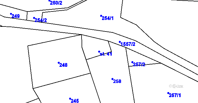 Parcela st. 41 v KÚ Bítouchov u Semil, Katastrální mapa