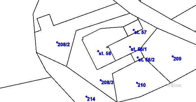 Parcela st. 58 v KÚ Bítouchov u Semil, Katastrální mapa