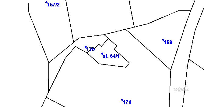 Parcela st. 64/1 v KÚ Bítouchov u Semil, Katastrální mapa