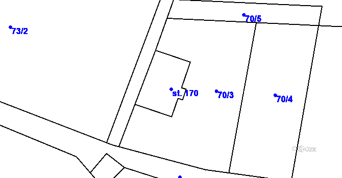 Parcela st. 170 v KÚ Bítouchov u Semil, Katastrální mapa