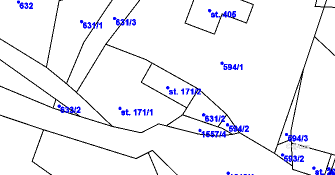Parcela st. 171/2 v KÚ Bítouchov u Semil, Katastrální mapa