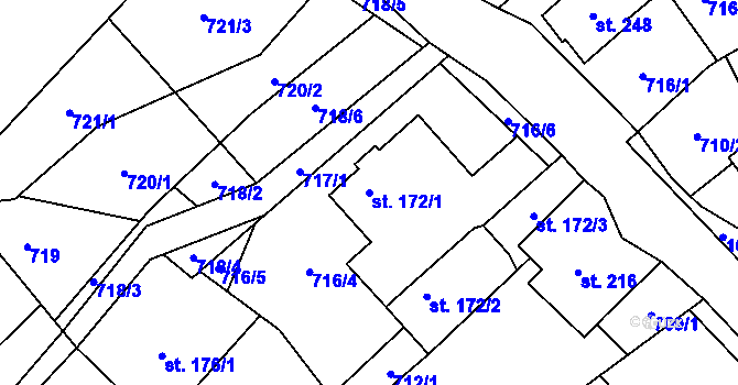 Parcela st. 172/1 v KÚ Bítouchov u Semil, Katastrální mapa
