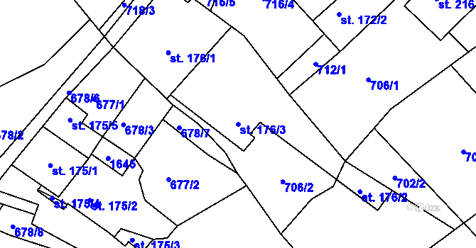 Parcela st. 176/3 v KÚ Bítouchov u Semil, Katastrální mapa