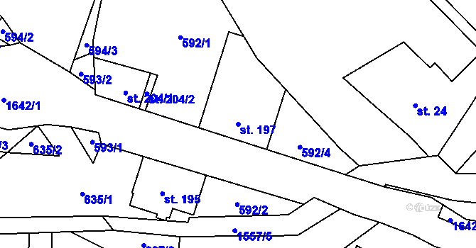 Parcela st. 197 v KÚ Bítouchov u Semil, Katastrální mapa