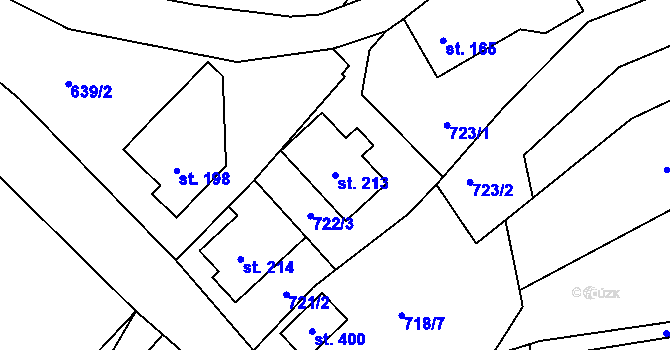 Parcela st. 213 v KÚ Bítouchov u Semil, Katastrální mapa