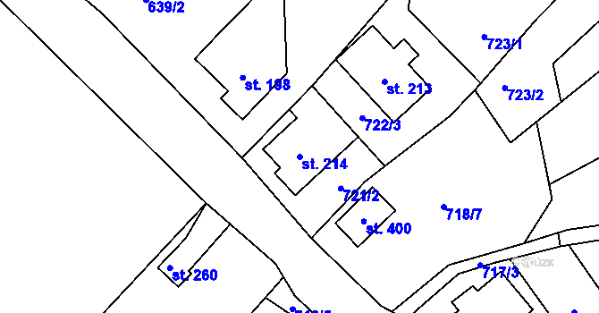 Parcela st. 214 v KÚ Bítouchov u Semil, Katastrální mapa