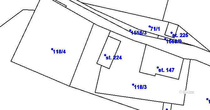 Parcela st. 224 v KÚ Bítouchov u Semil, Katastrální mapa