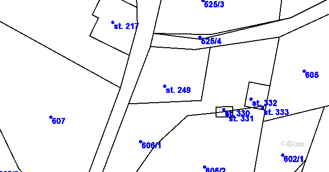Parcela st. 249 v KÚ Bítouchov u Semil, Katastrální mapa