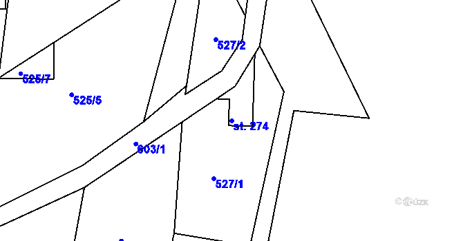 Parcela st. 274 v KÚ Bítouchov u Semil, Katastrální mapa