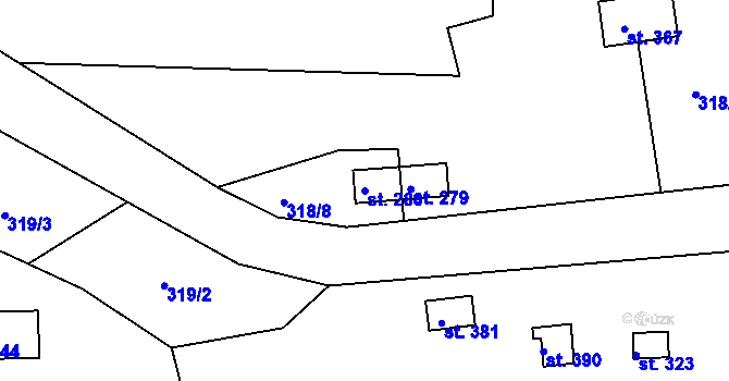 Parcela st. 280 v KÚ Bítouchov u Semil, Katastrální mapa