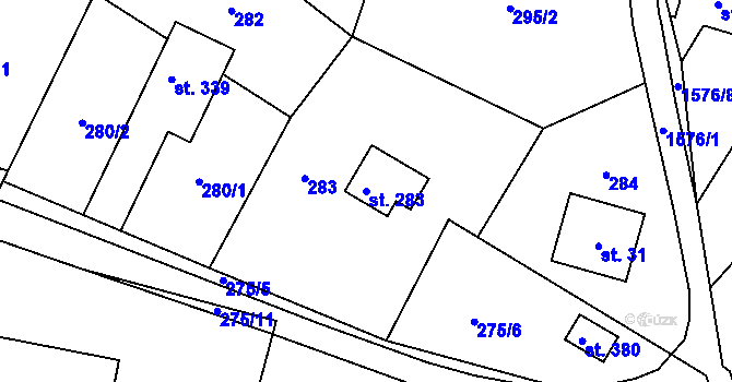 Parcela st. 283 v KÚ Bítouchov u Semil, Katastrální mapa
