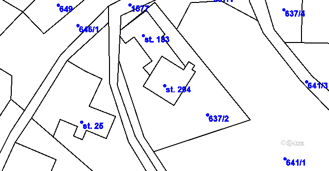 Parcela st. 294 v KÚ Bítouchov u Semil, Katastrální mapa