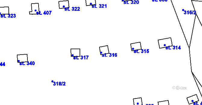Parcela st. 316 v KÚ Bítouchov u Semil, Katastrální mapa