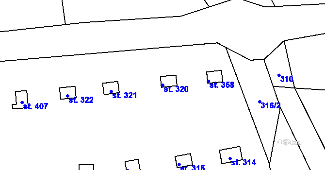 Parcela st. 320 v KÚ Bítouchov u Semil, Katastrální mapa