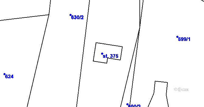 Parcela st. 375 v KÚ Bítouchov u Semil, Katastrální mapa