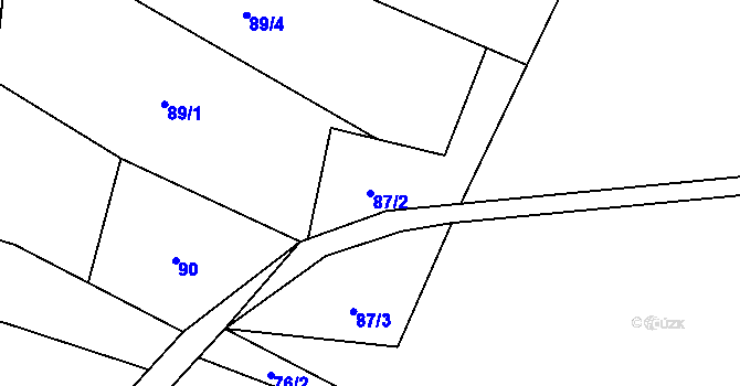 Parcela st. 87/2 v KÚ Bítouchov u Semil, Katastrální mapa