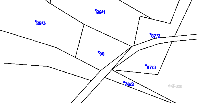 Parcela st. 90 v KÚ Bítouchov u Semil, Katastrální mapa