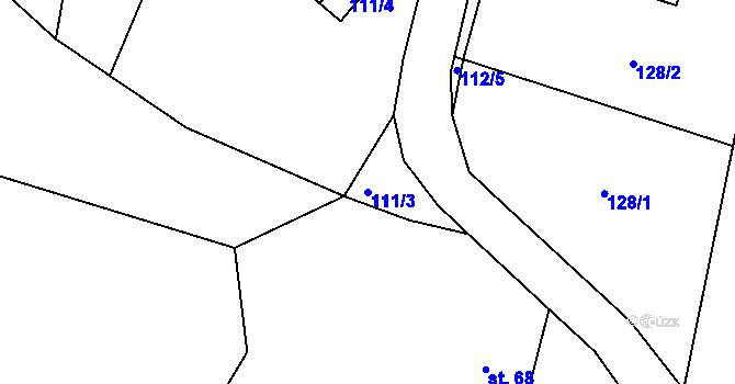Parcela st. 111/3 v KÚ Bítouchov u Semil, Katastrální mapa